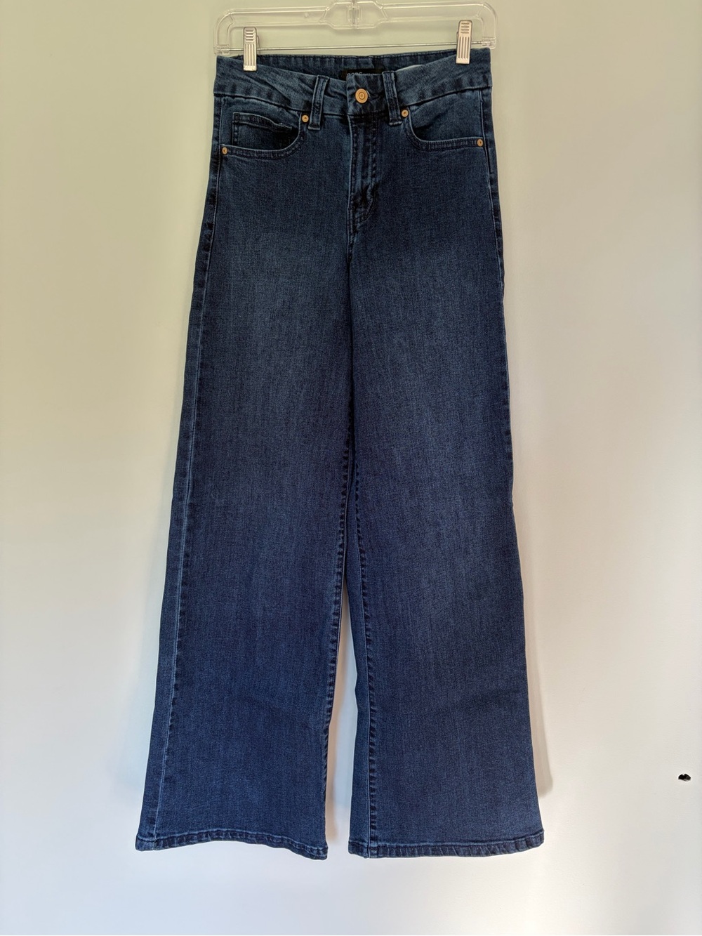 BCBGeneration Dark Blue Wide Leg High-Rise Jeans